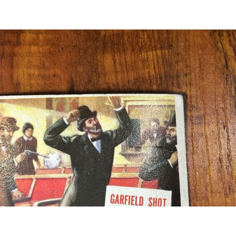 Lot of (2) 1954 Topps Scoop Scoops Garfield Shot #9 & President Lincoln Shot #6
